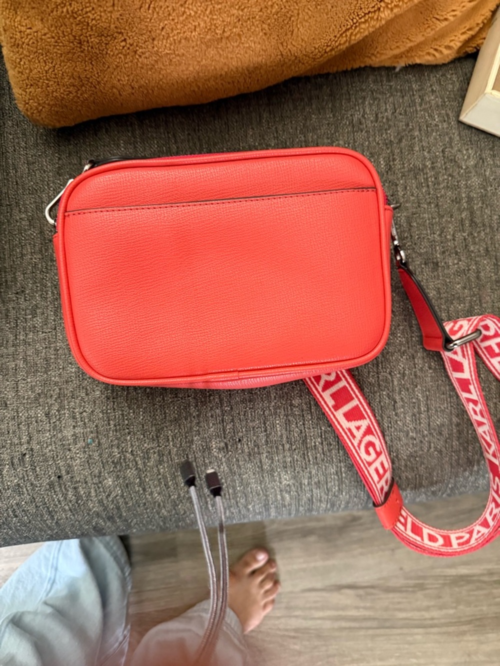 Karl Lagerfeld Coral Camera Crossbody with Icon Charm - Picture 6 of 7